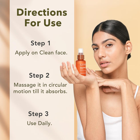 L’aamis Pure White Serum | Brightens & Boosts Glow | Hydration Booster | Perfect For All Skin Types | 50 ml