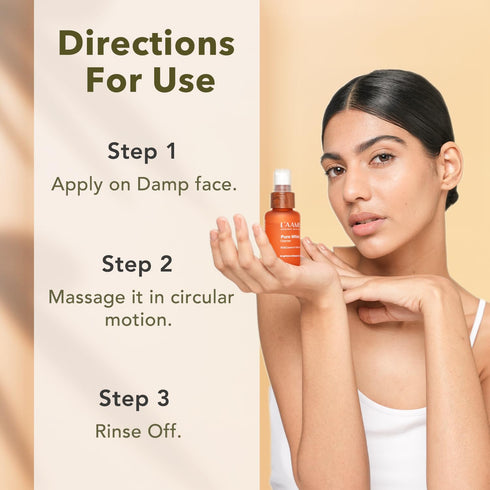 L'aamis Pure White Cleanser To Brightens & Boost Glow | Removes Dirt & Toxins | Perfect For All Skin Types | 50ml