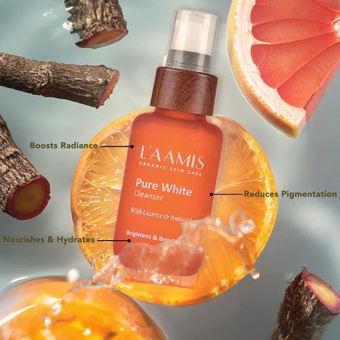 L'aamis Pure White Cleanser To Brightens & Boost Glow | Removes Dirt & Toxins | Perfect For All Skin Types | 50ml