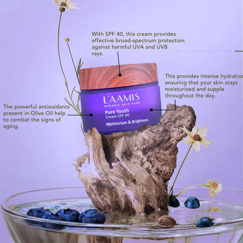 L’aamis Pure Youth Cream Spf 40 | Daily Skin Protector | Perfect For All Skin Types | 50g