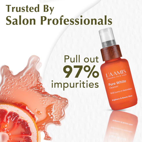 L'aamis Pure White Cleanser To Brightens & Boost Glow | Removes Dirt & Toxins | Perfect For All Skin Types | 50ml