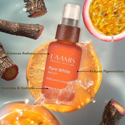 L’aamis Pure White Serum | Brightens & Boosts Glow | Hydration Booster | Perfect For All Skin Types | 50 ml